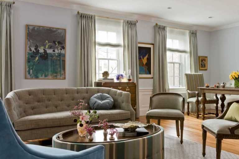 Platemark Interior Design Brookline Living Room Sofa