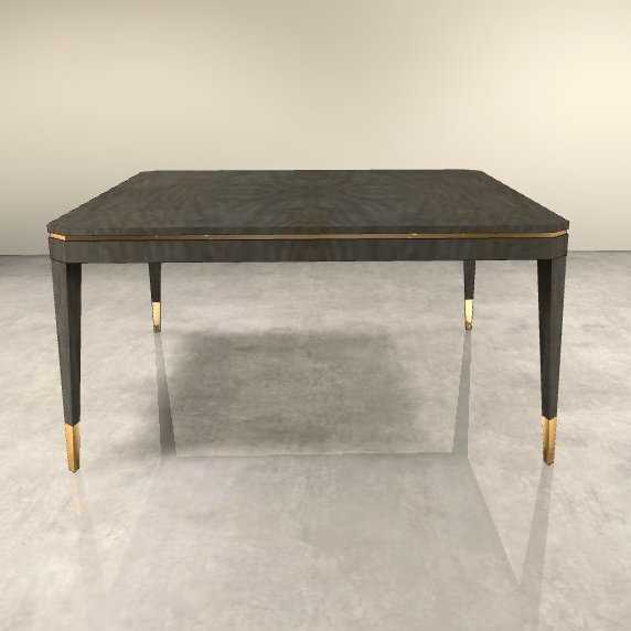 Platemark Interior Design Custom Mahogany Dining Table With Brass Accents