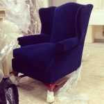 Platemark Interior Design Custom Upholstered Queen Anne Wing Chair