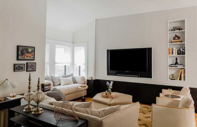 Platemark Interior Design Wellington Street South End Boston Living Room Tv